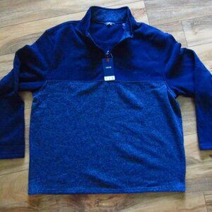 NWT- MENS IZOD Blue Fleece 1/4 Zip Sweater Size 2XL